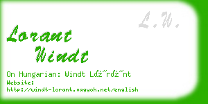 lorant windt business card